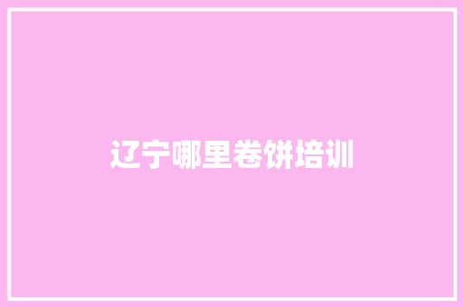 辽宁哪里卷饼培训
