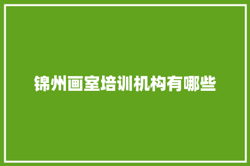 锦州画室培训机构有哪些