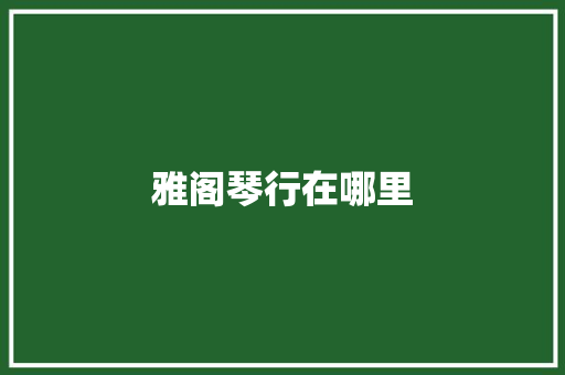 雅阁琴行在哪里