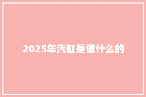 2025年汽缸是做什么的