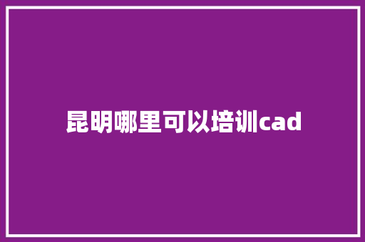 昆明哪里可以培训cad