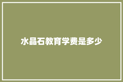 水晶石教育学费是多少