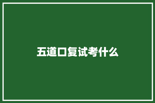 五道口复试考什么