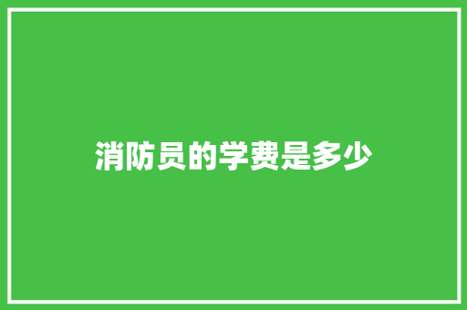 消防员的学费是多少 财务报告范文