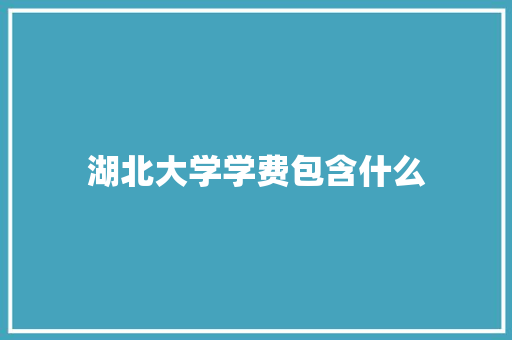 湖北大学学费包含什么
