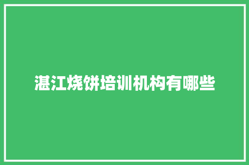 湛江烧饼培训机构有哪些