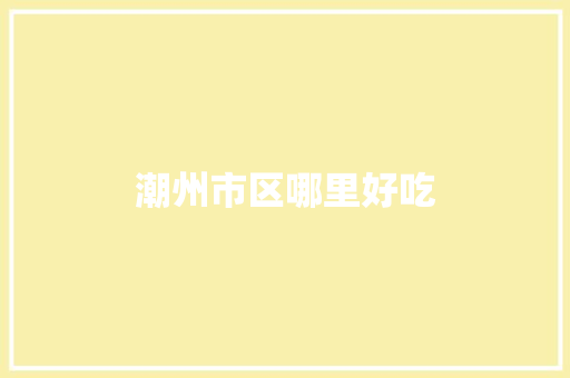 潮州市区哪里好吃