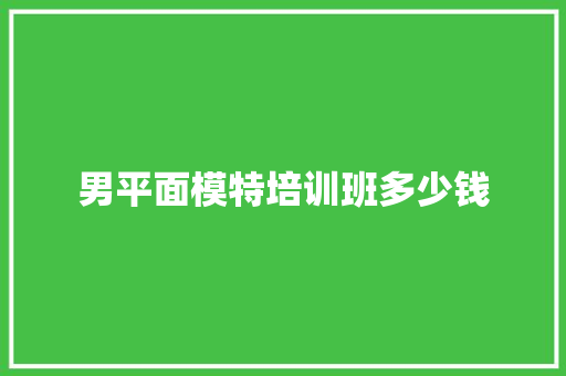 男平面模特培训班多少钱