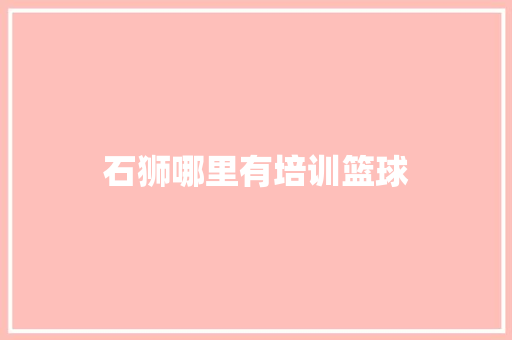 石狮哪里有培训篮球