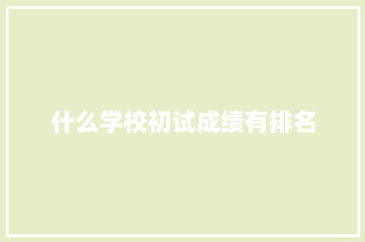 什么学校初试成绩有排名