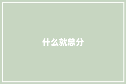 什么就总分
