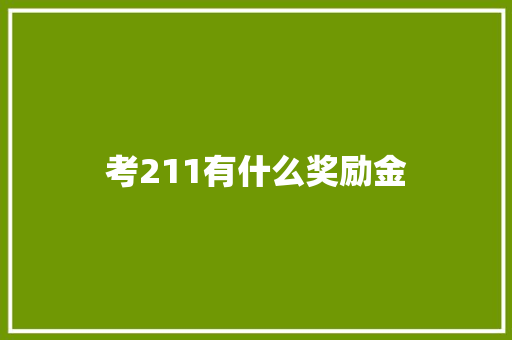 考211有什么奖励金