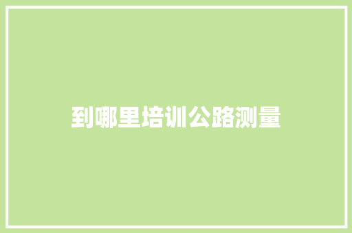到哪里培训公路测量