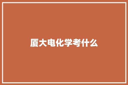 厦大电化学考什么