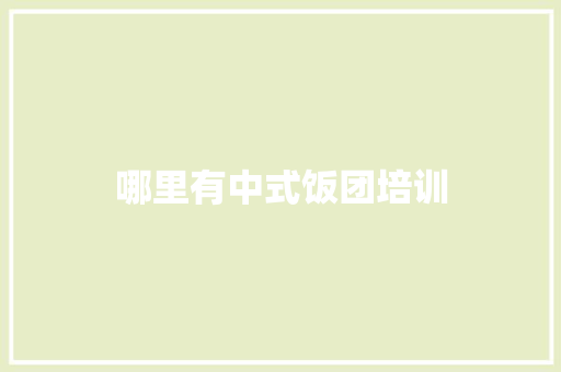 哪里有中式饭团培训