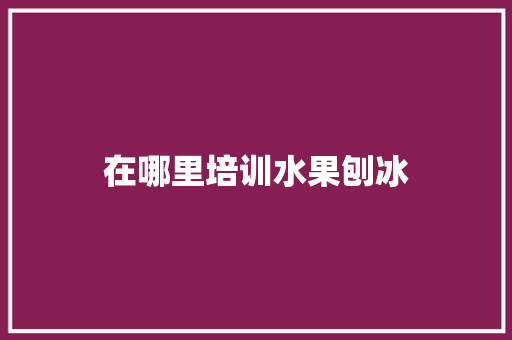 在哪里培训水果刨冰
