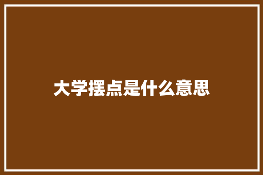 大学摆点是什么意思