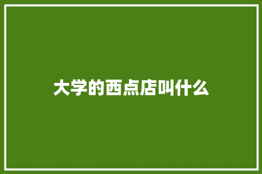 大学的西点店叫什么