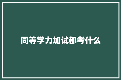 同等学力加试都考什么