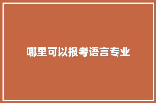 哪里可以报考语言专业
