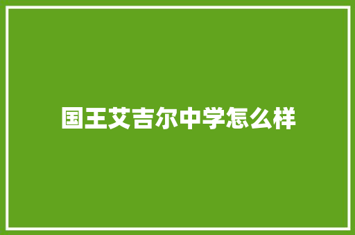 国王艾吉尔中学怎么样
