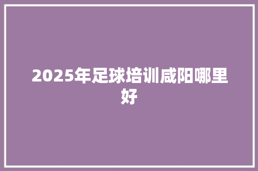 2025年足球培训咸阳哪里好