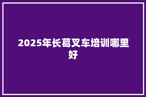 2025年长葛叉车培训哪里好