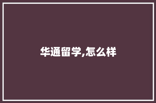 华通留学,怎么样