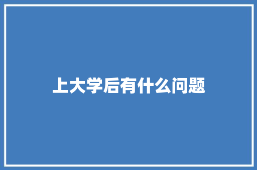 上大学后有什么问题