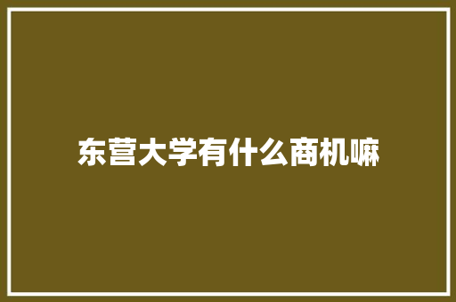 东营大学有什么商机嘛