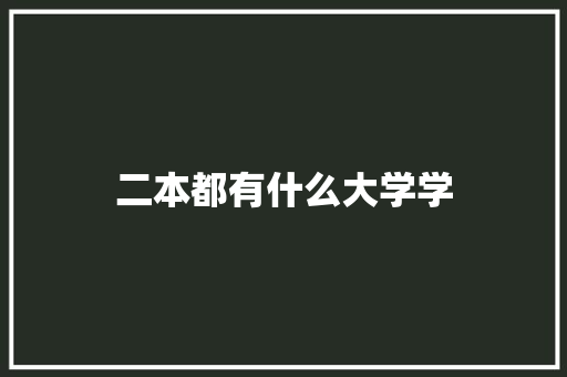 二本都有什么大学学