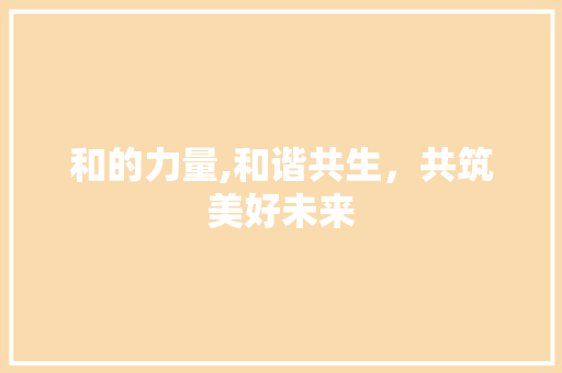 和的力量,和谐共生，共筑美好未来