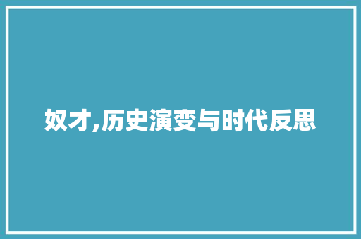奴才,历史演变与时代反思