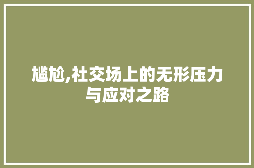 尴尬,社交场上的无形压力与应对之路