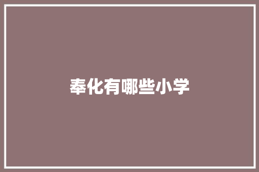 奉化有哪些小学