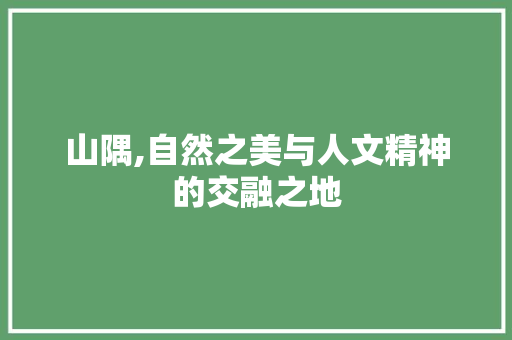山隅,自然之美与人文精神的交融之地