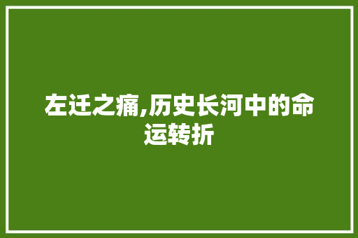 左迁之痛,历史长河中的命运转折