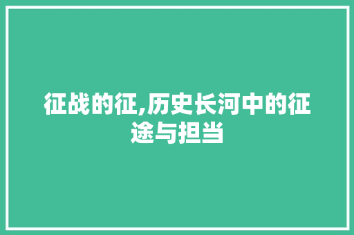 征战的征,历史长河中的征途与担当
