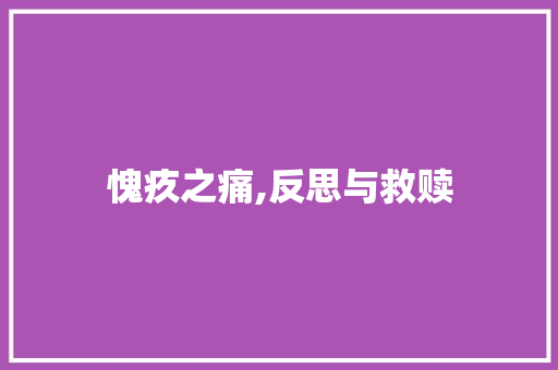 愧疚之痛,反思与救赎