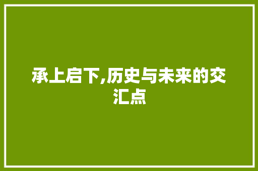 承上启下,历史与未来的交汇点
