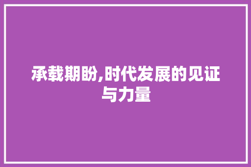 承载期盼,时代发展的见证与力量