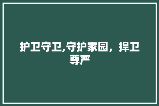 护卫守卫,守护家园，捍卫尊严