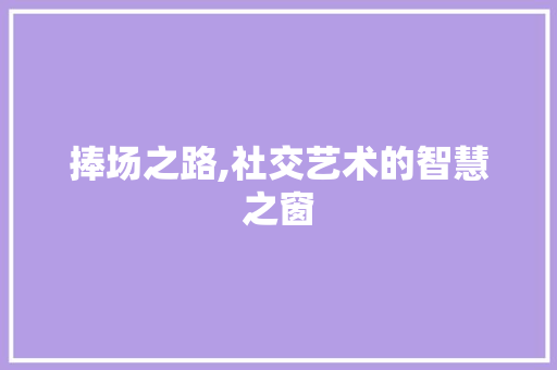 捧场之路,社交艺术的智慧之窗