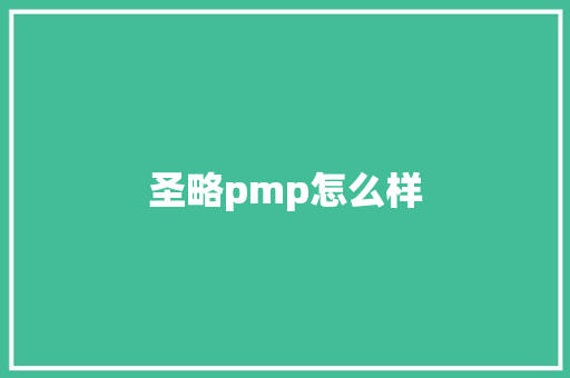 圣略pmp怎么样