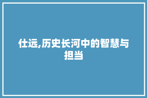 仕远,历史长河中的智慧与担当