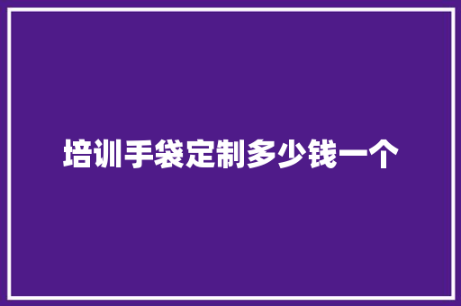 培训手袋定制多少钱一个