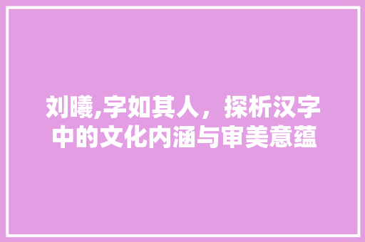 刘曦,字如其人，探析汉字中的文化内涵与审美意蕴