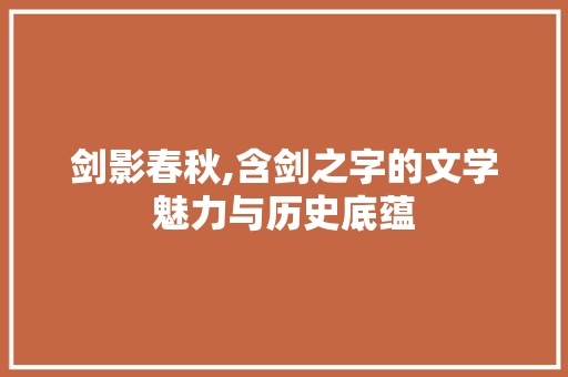 剑影春秋,含剑之字的文学魅力与历史底蕴