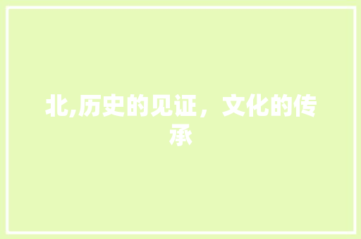 北,历史的见证，文化的传承