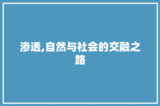 渗透,自然与社会的交融之路